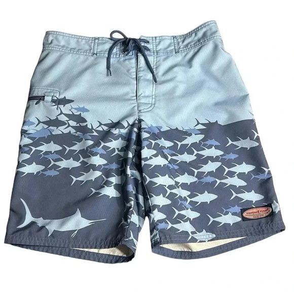 Vineyard Vines short swim trunks,men size 28.Blue, side zip pocket,whale,logo - Picture 10 of 15